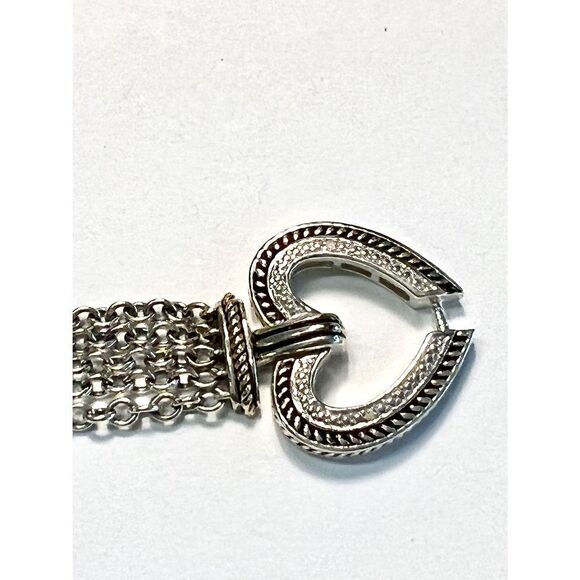 New with tags Shey Couture Sterling Silver with 14K  Diamond Heart Bracelet - Picture 11 of 16